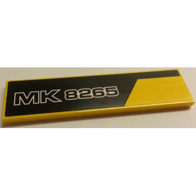 yellow stickered assembly 8 x 2 with black line and mk 8265 pattern model right side sticker - set 8265 - 2 tile 1 x 8