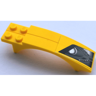 yellow stickered assembly 8 x 2 x 1 2 3 with lamborghini gallardo headlight pattern model right side sticker - set 8169 - 2 slope curved 8 x 1 x 1 2 3 with arch and 2 recessed studs