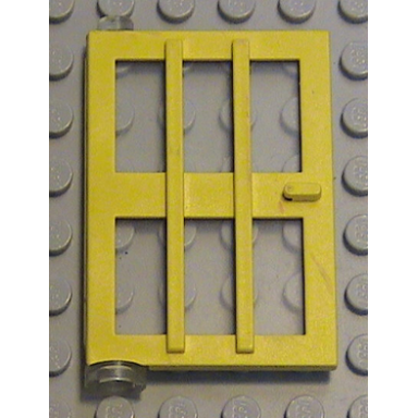 yellow door 1 x 4 x 5 left with 6 panes with fixed trans-clear glass