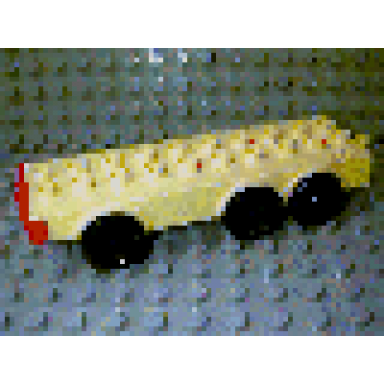 yellow duplo truck base with six wheels and 2 x 10 studs