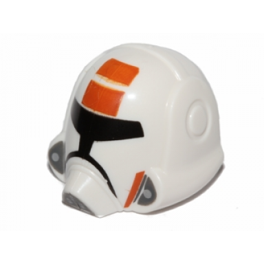 white minifigure headgear helmet sw republic trooper with orange pattern