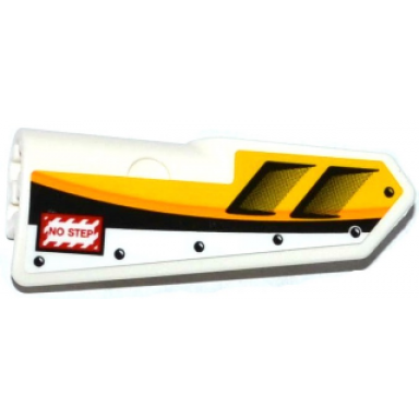 technic panel fairing 21 very small smooth side b with air intakes no step and yellow orange and white stripes pattern sticker - set 42044
