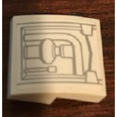 white slope curved 2 x 2 x 2 3 with sw wiring and machinery pattern sticker - set 75244