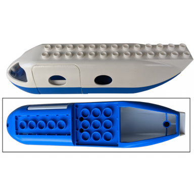 duplo airplane jetliner fuselage with blue base
