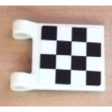 white flag 2 x 2 square with checkered pattern on both sides 2 black diagonal corners stickers - set 8486