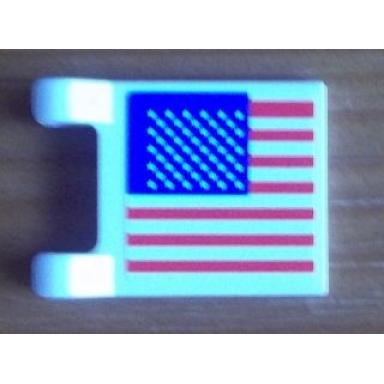 white flag 2 x 2 square with united states flag pattern on one side sticker - set 8679