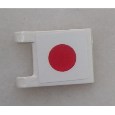white flag 2 x 2 square with japan flag pattern on one side sticker - set 8679