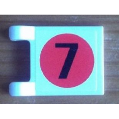 white flag 2 x 2 square with number 7 in japan flag pattern on both sides stickers - set 8679