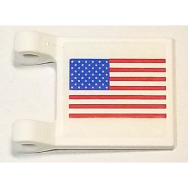 white flag 2 x 2 square with united states flag pattern on both sides stickers - set 10029