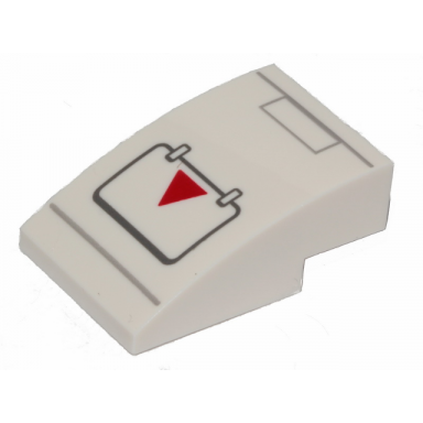 white slope curved 3 x 2 with sw a-wing hull plates and red triangle pattern