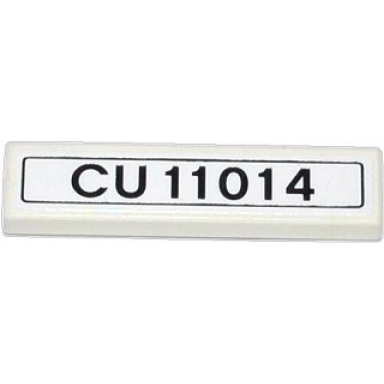 white tile 1 x 4 with cu 11014 pattern sticker - set 42024
