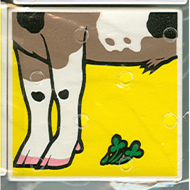 white duplo tile 2 x 2 x 1 with goat mosaic picture 05 pattern