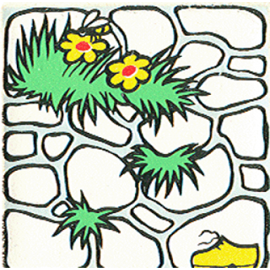 white duplo tile 2 x 2 x 1 with park mosaic picture 16 pattern