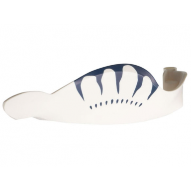 white tulkun navi whale jaw left with dark blue markings pattern
