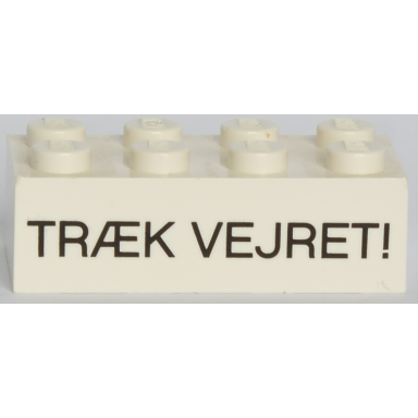 white brick 2 x 4 with trãk vejret! pattern