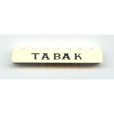 white brick 1 x 8 with black tabak pattern