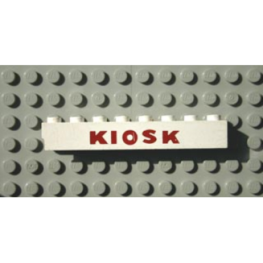 white brick 1 x 8 with red kiosk sans-serif thick pattern