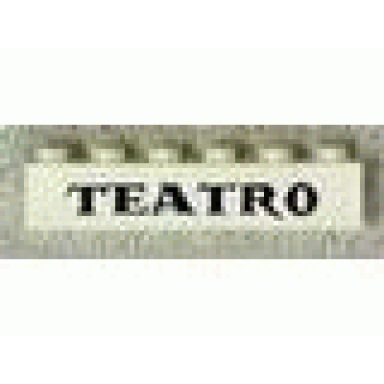 white brick 1 x 6 with black teatro bold pattern