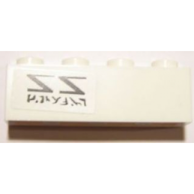 white brick 1 x 4 with reversed zz sw red five x-wing starfighter pattern model right side sticker - set 10240