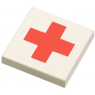 white tile 2 x 2 with red cross pattern