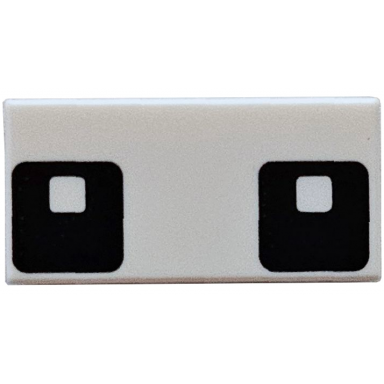 white tile 1 x 2 with 2 small squares on black large squares with rounded corners pattern minecraft chicken eyes