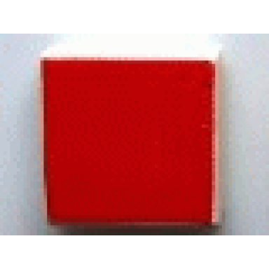 white tile 1 x 1 with scala red top pattern
