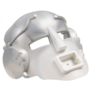 white bionicle mask mahiki with marbled pearl light gray pattern