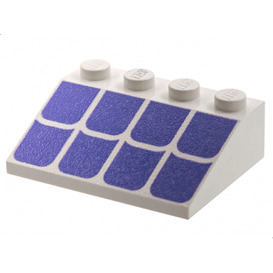 white slope 33 3 x 4 with violet roof tiles pattern