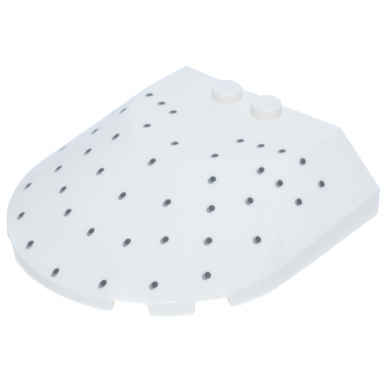 white windscreen 6 x 6 x 1 1 3 curved with dark bluish gray dots and light bluish gray shadows pattern