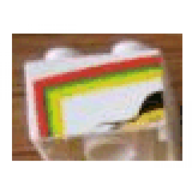 white duplo brick 2 x 2 with zoo time mosaic picture 01 pattern