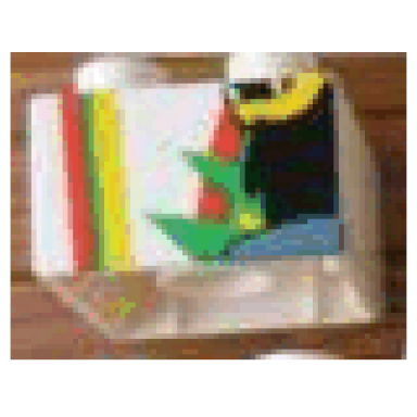 white duplo brick 2 x 2 with zoo time mosaic picture 06 pattern