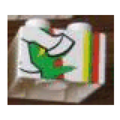 white duplo brick 2 x 2 with zoo time mosaic picture 08 pattern