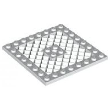white plate modified 8 x 8 with grille and hole in center