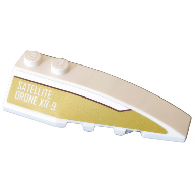 white wedge 6 x 2 right with satellite drone xr-9 on gold background pattern sticker - set 75970