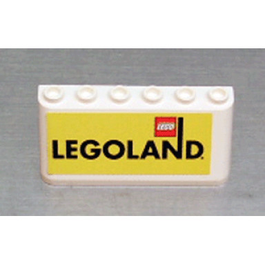white windscreen 2 x 6 x 2 with black legoland logo on yellow background pattern sticker - sets 3409-1 3420-1 3420-2 3420-4 3421 3425-1