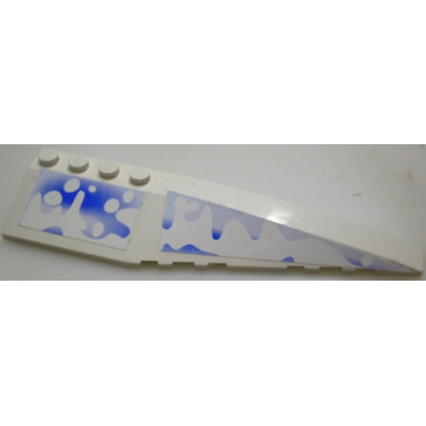 white wedge 12 x 3 right with snow and ice pattern stickers - set 3538