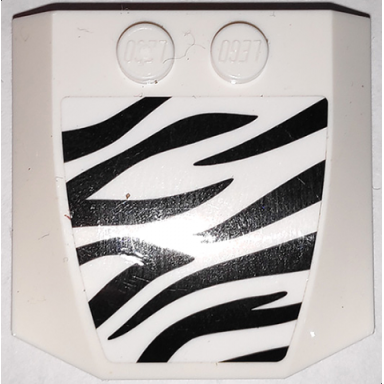 white wedge 4 x 4 x 2 3 triple curved with black zebra stripes camouflage pattern sticker - set 60267
