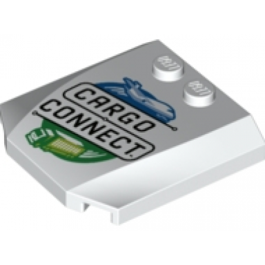 white wedge 4 x 4 x 2 3 triple curved with cargo connect airplane and truck pattern