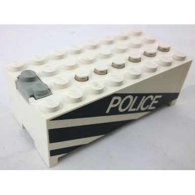 electric 9v battery box small without battery cover with police and black stripes pattern