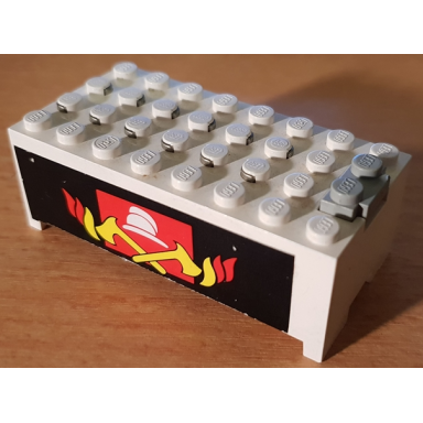 electric 9v battery box small without battery cover with fire pattern on both sides stickers - set 6480