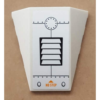 white wedge 4 x 4 triple curved no studs with black vents lines and rivets orange no step and triangle pattern sticker - set 60164