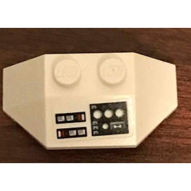 white wedge 2 x 4 triple with sw instrument panel with white circles pattern sticker - set 75244