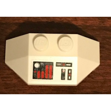 white wedge 2 x 4 triple with sw instrument panel with red oval thick lines pattern sticker - set 75244