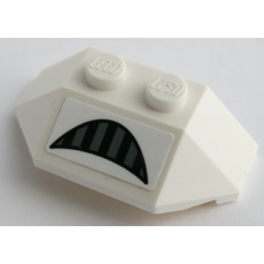 white wedge 2 x 4 triple with black and dark bluish gray vent pattern sticker - set 75305