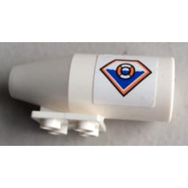white engine smooth large 2 x 2 thin top plate with coastguard logo pattern on both sides stickers - set 4210