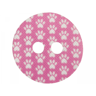white minifigure skirt cloth round with white paw prints on dark pink background pattern
