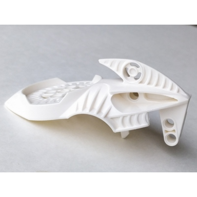 white bionicle visorak head with 7 pin holes and axle hole suukorak
