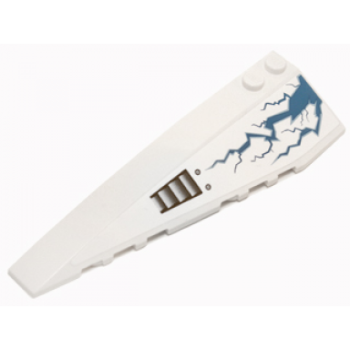 white wedge 10 x 3 left with blue lightning black rivets and vent pattern sticker - set 70724