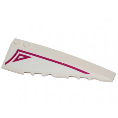 white wedge 10 x 3 right with magenta stripe and outlined triangle on white background pattern sticker - set 70849