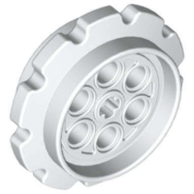 white technic tread sprocket wheel large